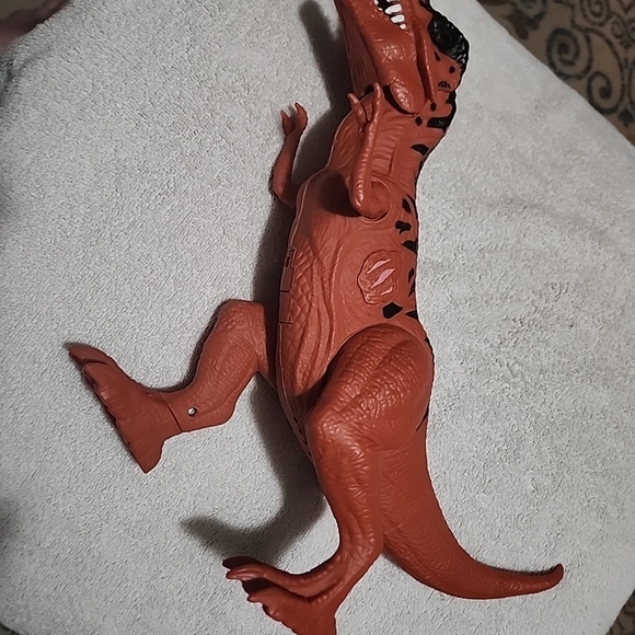 T Rex Toy Dinosaur 12 X 15” Growling Mouth and Red Eyes Light Up Sound Untested - Picture 4 of 6